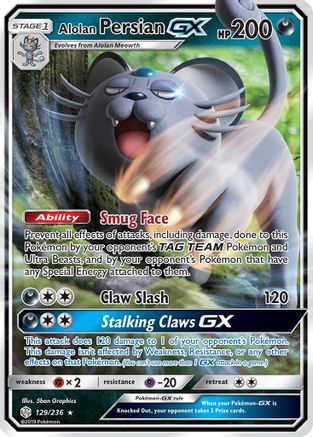 Image of Alolan Persian GX 129/236  - Holofoil SM  Cosmic Eclipse - Ultra Rare