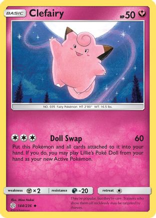 Image of Clefairy 144/236  - Reverse Holofoil SM  Cosmic Eclipse - Uncommon
