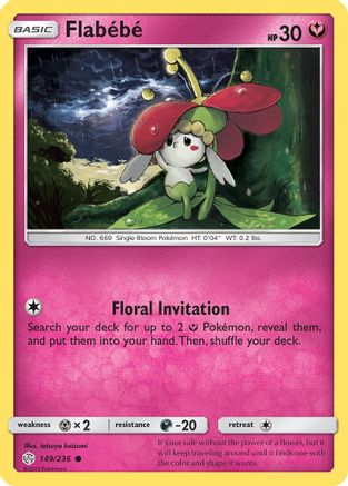 Image of Flabebe 149/236  - Reverse Holofoil SM  Cosmic Eclipse - Common