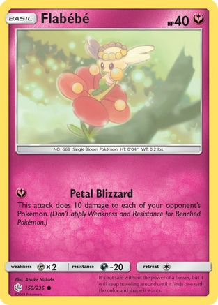Image of Flabebe 150/236  - Reverse Holofoil SM  Cosmic Eclipse - Common