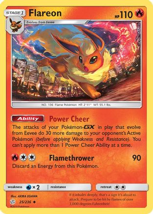 Image of Flareon 025/236  SM  Cosmic Eclipse - Uncommon