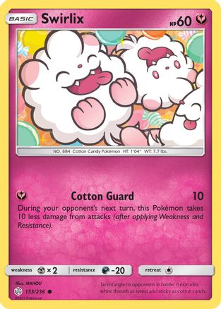 Image of Swirlix 153/236  - Reverse Holofoil SM  Cosmic Eclipse - Common