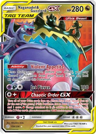 Image of Naganadel & Guzzlord GX 158/236  - Holofoil SM  Cosmic Eclipse - Ultra Rare