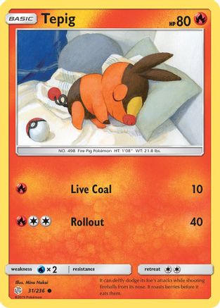 Image of Tepig 031/236  - Reverse Holofoil SM  Cosmic Eclipse - Common