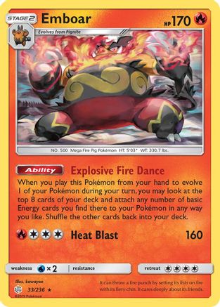 Image of Emboar 033/236  SM  Cosmic Eclipse - Rare