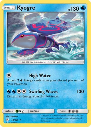 Image of Kyogre 053/236  SM  Cosmic Eclipse - Rare
