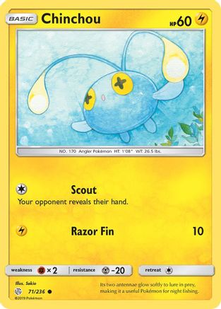 Image of Chinchou 071  - Reverse Holofoil SM  Cosmic Eclipse - Common