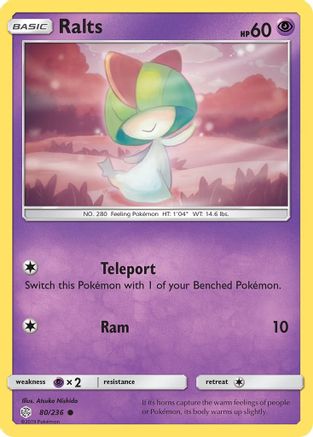 Image of Ralts 080/236  - Reverse Holofoil SM  Cosmic Eclipse - Common