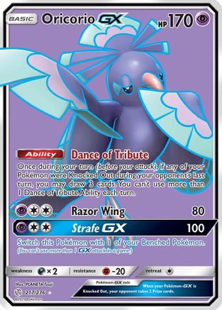 Image of Oricorio GX (Full Art) 217  - Holofoil SM  Cosmic Eclipse - Ultra Rare
