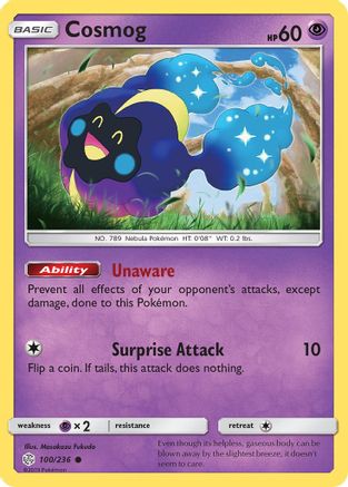 Image of Cosmog 100/236  - Reverse Holofoil SM  Cosmic Eclipse - Common