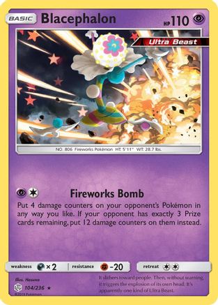 Image of Blacephalon 104/236  - Reverse Holofoil SM  Cosmic Eclipse - Holo Rare