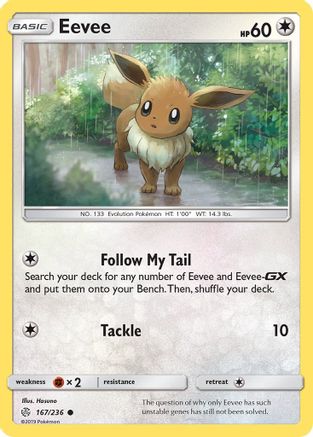 Image of Eevee 167/236  - Reverse Holofoil SM  Cosmic Eclipse - Common