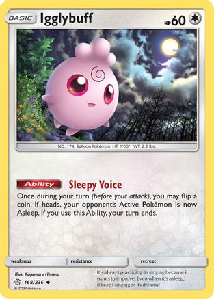 Image of Igglybuff 168/236  - Reverse Holofoil SM  Cosmic Eclipse - Uncommon