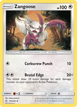 Image of Zangoose 173  SM  Cosmic Eclipse - Uncommon