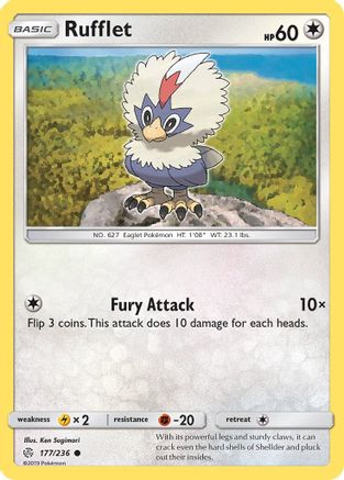 Image of Rufflet 177/236  - Reverse Holofoil SM  Cosmic Eclipse - Common