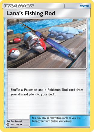 Image of Lana's Fishing Rod 195/236  - Reverse Holofoil SM  Cosmic Eclipse - Uncommon