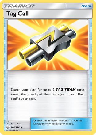 Image of Tag Call 206/236  - Reverse Holofoil SM  Cosmic Eclipse - Uncommon