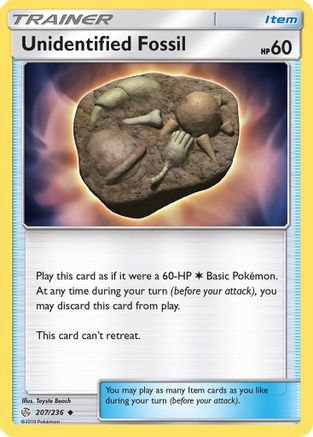 Image of Unidentified Fossil 207/236  - Reverse Holofoil SM  Cosmic Eclipse - Uncommon