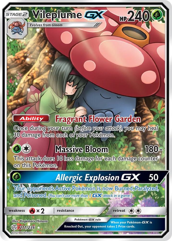* Pokemon Vileplume GX (Full Art) - SM - Cosmic Eclipse (SM12) NM