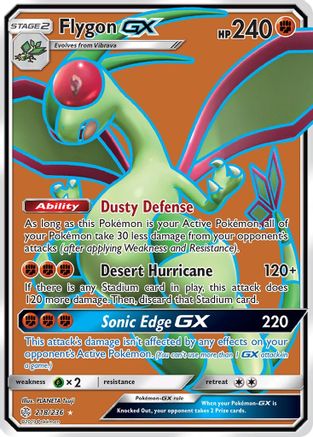 Image of Flygon GX (Full Art) 218/236  - Holofoil SM  Cosmic Eclipse - Ultra Rare
