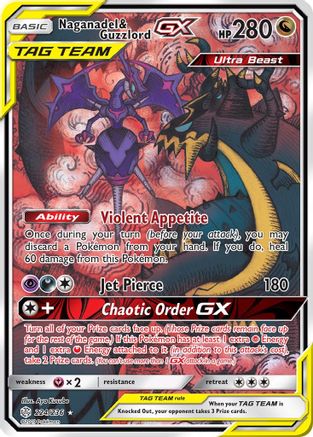 Image of Naganadel & Guzzlord GX (Alternate Full Art) 224  - Holofoil SM  Cosmic Eclipse - Ultra Rare