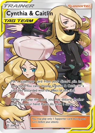 Image of Cynthia & Caitlin (Full Art) 228  - Holofoil SM  Cosmic Eclipse - Ultra Rare