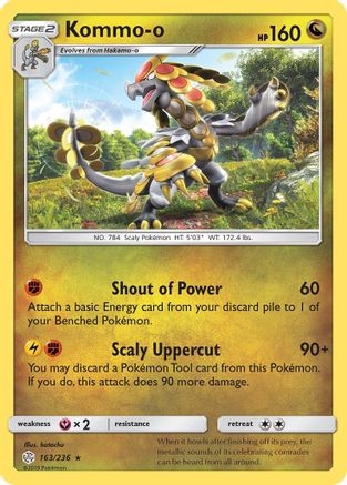Image of Kommo-o 163/236  - Holofoil SM  Cosmic Eclipse - Holo Rare