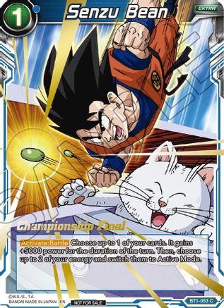Image of Senzu Bean (Championship Final 2019) (BT1-053) - Tournament Promotion Cards