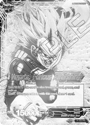 Image of Vegeta // Vegeta, Furious Awakening (Championship Final 2019) (SIlver Metal Foil) (P-163) - Tournament Promotion Cards