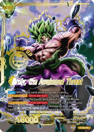 Image of Broly // Broly, the Awakened Threat (Championship Final 2019) (2nd Place) (P-092) - Tournament Promotion Cards