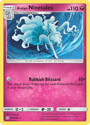 Image of Alolan Ninetales 145/236  - Holofoil SM  Cosmic Eclipse - Holo Rare