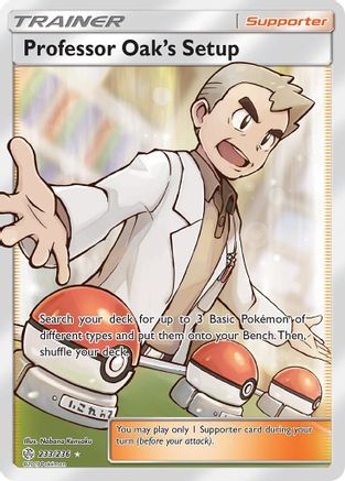 Image of Professor Oak's Setup (Full Art) 233  - Holofoil SM  Cosmic Eclipse - Ultra Rare
