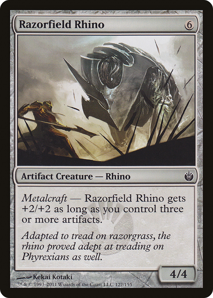 Image of Razorfield Rhino (MBS-127) - Mirrodin Besieged Foil