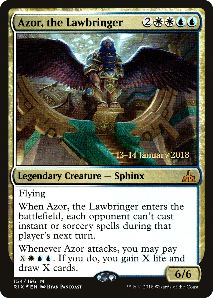 Image of Azor, the Lawbringer (PRE-154S) - Rivals of Ixalan Promos Foil
