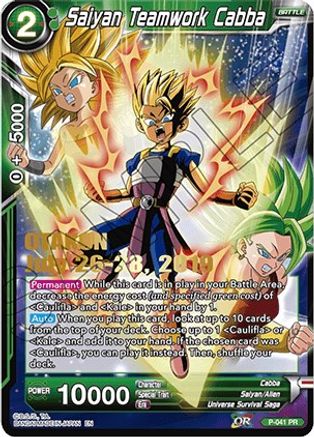 Image of Saiyan Teamwork Cabba (OTAKON 2019) (P-041) - Promotion Cards Foil