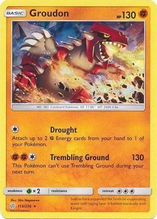 Image of Groudon 113/236  - Holofoil Deck Exclusives - Holo Rare