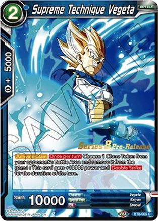 Image of Supreme Technique Vegeta (BT8-029_PR) - Malicious Machinations PreRelease Cards