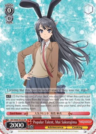 Image of Popular Talent, Mai Sakurajima (SR) (SBY/W64-TE12S SR) - Rascal Does Not Dream of Bunny Girl Senpai