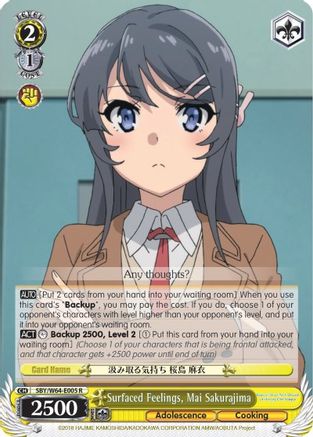 Image of Surfaced Feelings, Mai Sakurajima (SBY/W64-E005 R) - Rascal Does Not Dream of Bunny Girl Senpai