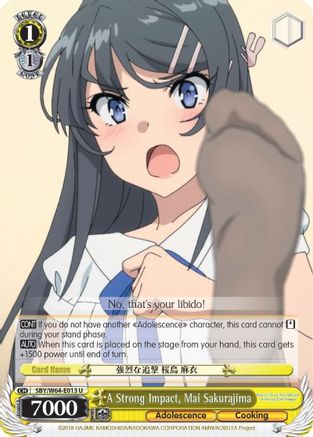 Image of A Strong Impact, Mai Sakurajima (SBY/W64-E013 U) - Rascal Does Not Dream of Bunny Girl Senpai