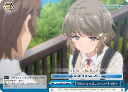 Image of Returning World, Unreturned Feelings (SBY/W64-E099 CC) - Rascal Does Not Dream of Bunny Girl Senpai