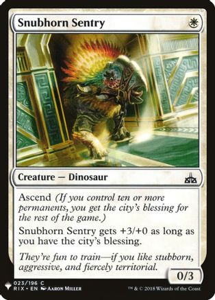 Image of Snubhorn Sentry (LIST-023) - The List Reprints