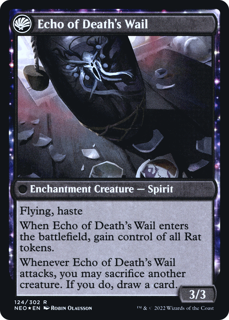 Image of Tribute to Horobi (PRE-124) - Kamigawa: Neon Dynasty Promos: (fandfc, enchantment) Foil