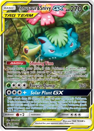 Image of Venusaur & Snivy GX SM229  - Holofoil SM Promos - Promo
