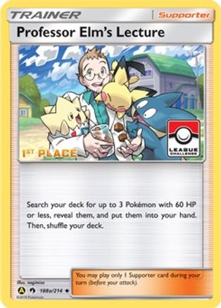Image of Professor Elm's Lecture 188a/214  - Reverse Holofoil League & Championship Cards - Promo