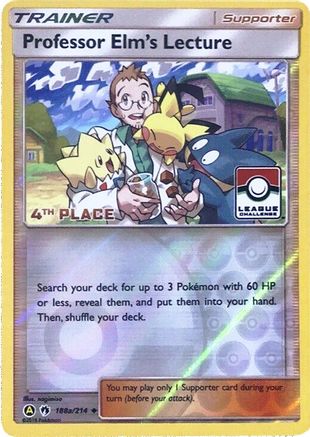 Image of Professor Elm's Lecture 188a/214  - Reverse Holofoil League & Championship Cards - Promo