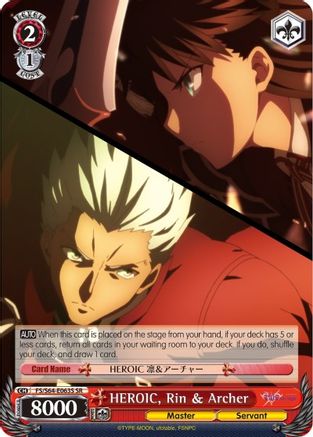 Image of HEROIC, Rin & Archer (SR) (FS/S64-E063S SR) - Fate/stay night [Heaven’s Feel]