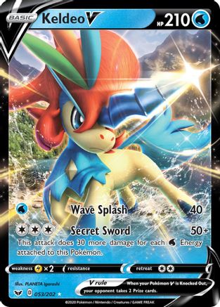 Image of Keldeo V 053/202  - Holofoil SWSH01 Sword & Shield Base Set - Ultra Rare