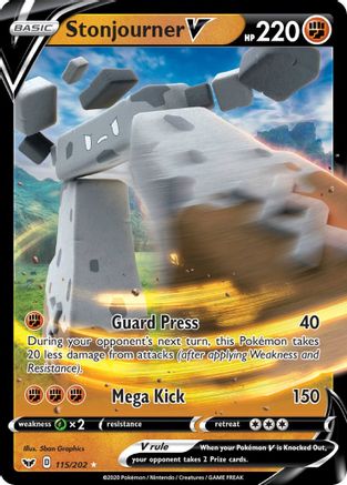 Image of Stonjourner V 115/202  - Holofoil SWSH01 Sword & Shield Base Set - Ultra Rare
