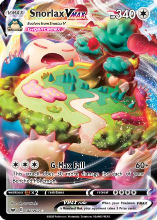 Image of Snorlax VMAX 142/202  - Holofoil SWSH01 Sword & Shield Base Set - Ultra Rare